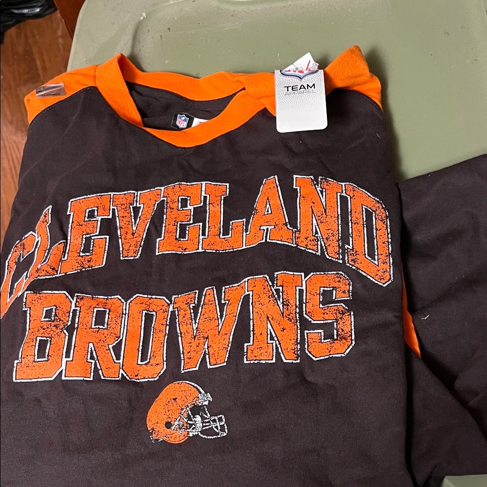 Cleveland Browns Men's Long Sleeve Shirt - Orange and Black